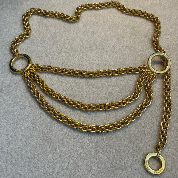 Paloma Picasso Three Tiered Heavy Gold Plated Chain Belt - Picture 2 of 8